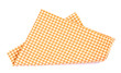 orange brown checkered napkin table clothes  on white background.