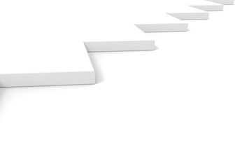 Poster - 3d rendering. Modern White triangle zig zag wave panel on the floor background.