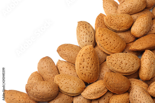 Fotografia, Obraz almonds isolated on white background top view