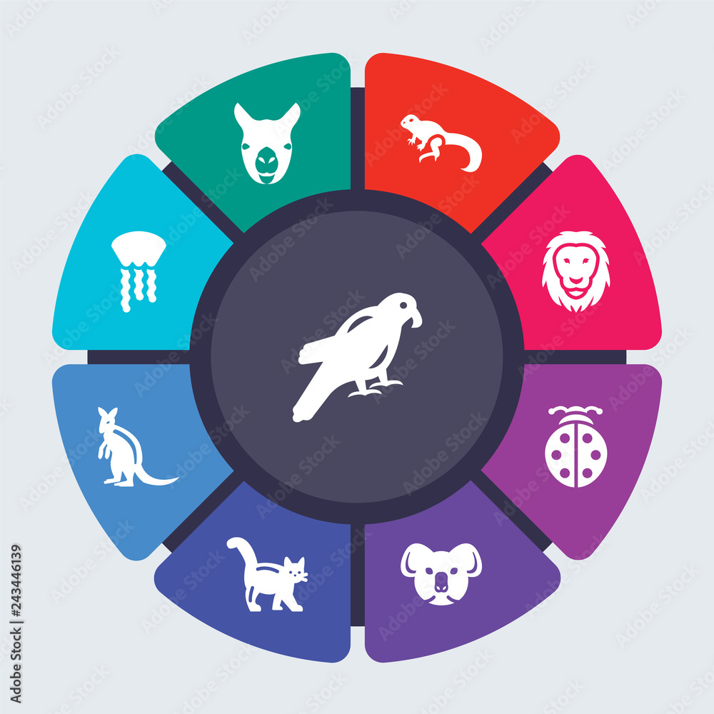 Lizard Inforgraphic animals vector template for infographics. Business concept with 9 ...