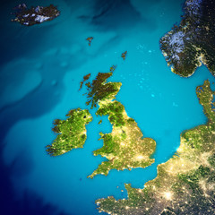Wall Mural - united kingdom and ireland map