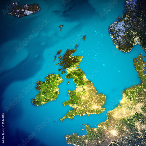 Cuadros en Lienzo United Kingdom and Ireland map