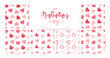 © Ms.Moloko - Set of hand drawn seamless pink heart patterns and calligraphy inscriplion. Valentines day vector backgrounds.