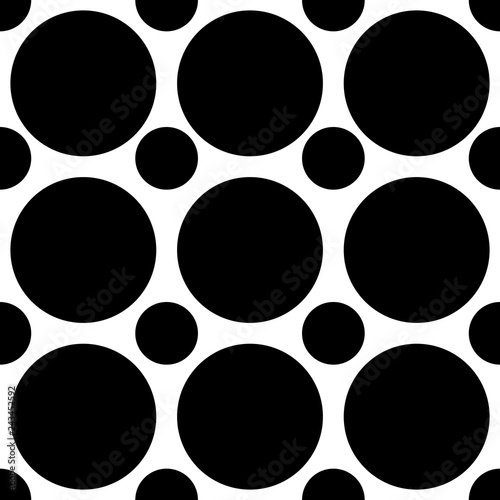 Pop Art dots. Seamless abstract vector pattern black and white