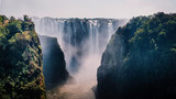 Blick auf die Victoria Falls am späten Nachmittag, Sambesi, Simbabwe, 