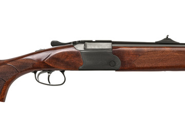 Sticker - double-barreled hunting rifle with 308-gauge rifled barrels isolated on white