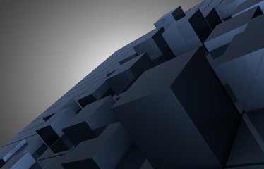 abstract cubes blocks background. 3d illustration