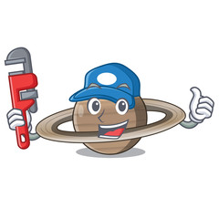 Sticker - Plumber planet saturn above the sky cartoon