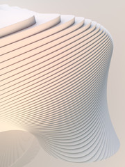 Fototapete - White stripe pattern futuristic background. 3d render illustration