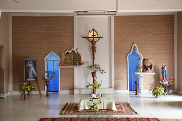 Chapel in Little Flower Convent in Bosonti, West Bengal, India