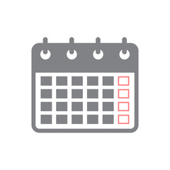 Poster - Business schedule calendar icon on white background for graphic and web design, Modern simple vector sign. Internet concept. Trendy symbol for website design web button or mobile