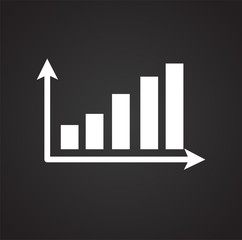 Poster - Business diagram presentation icon on black background for graphic and web design, Modern simple vector sign. Internet concept. Trendy symbol for website design web button or mobile