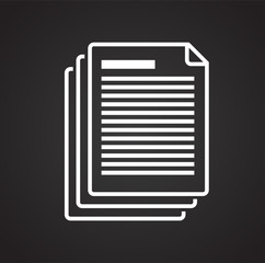 Poster - Business document icon on black background for graphic and web design, Modern simple vector sign. Internet concept. Trendy symbol for website design web button or mobile