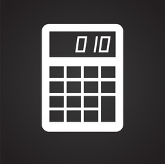 Poster - Business calculations icon on black background for graphic and web design, Modern simple vector sign. Internet concept. Trendy symbol for website design web button or mobile