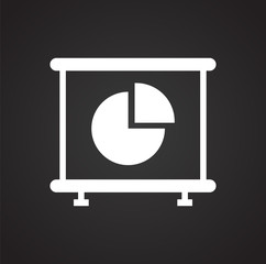 Poster - Business diagram presentation icon on black background for graphic and web design, Modern simple vector sign. Internet concept. Trendy symbol for website design web button or mobile