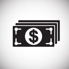 Poster - Business money icon on white background for graphic and web design, Modern simple vector sign. Internet concept. Trendy symbol for website design web button or mobile
