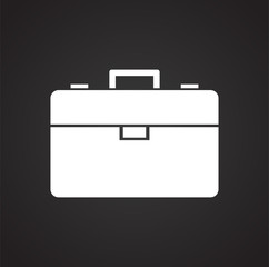 Poster - Business case icon onblack background for graphic and web design, Modern simple vector sign. Internet concept. Trendy symbol for website design web button or mobile