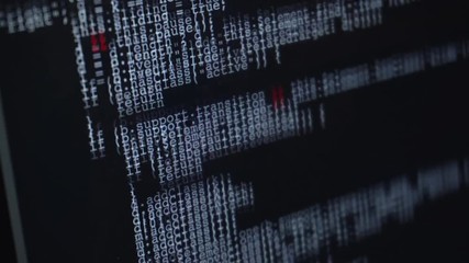 Wall Mural - fast scrolling of programming code over screen