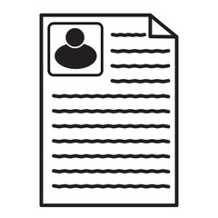 Wall Mural - resume icon on white background. flat style. resume icon for your web site design, logo, app, ui. co