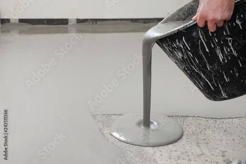 Self Leveling Epoxy Leveling With A Mixture Of Cement Floors