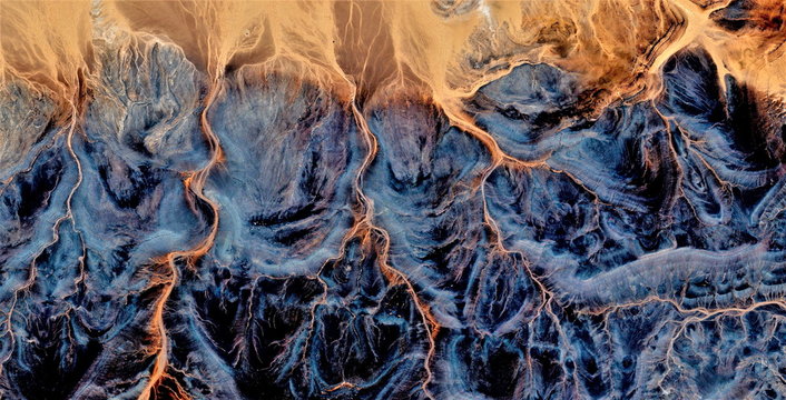 electric storm, tribute to pollock, abstract photography of the deserts of africa from the air, aeri