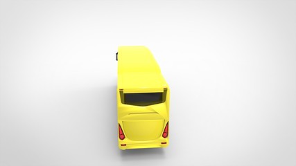 Wall Mural - yellow bus 3d white background