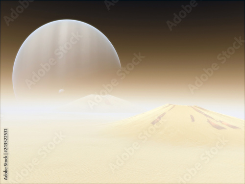 Planet In The Space Colorful Art Solar System Gradient