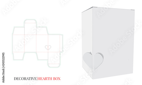 Decorative Heart Box Template Vector With Die Cut Laser Cut