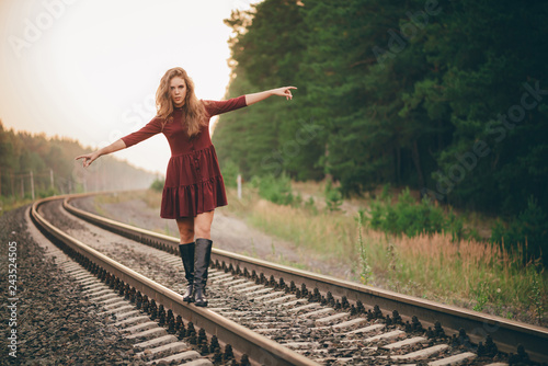 Beautiful Dreamy Girl With Curly Natural Hair Enjoy Nature In