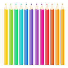 Aufkleber - twelve color pencils isolated on white,vector illustration