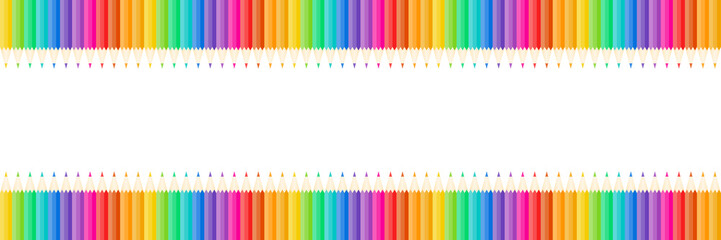 Aufkleber - horizontal color pencils isolated on white with space,vector illustration