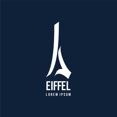 eiffel logo vector template design illustration