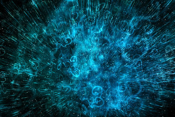 Wall Mural - artistic abstract unique multicolored smoky nebula galaxy in deep space background