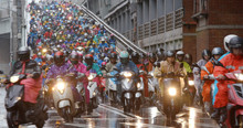 Crowded Of Scooter In Taipei City
