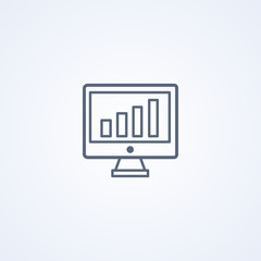 Poster - Online statistics, vector best gray line icon