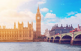 Fototapeta Big Ben - The Big Ben, the Houses of Parliament and Westminster Bridge in London