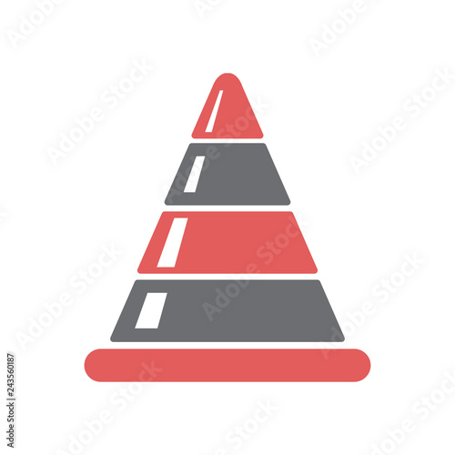 Fotografía Safety cone icon on white background for graphic and web design, Modern simple vector sign