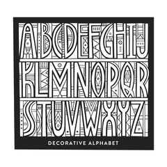 Poster - Vector trendy alphabet made of cutout geometric shapes. Lettering poster