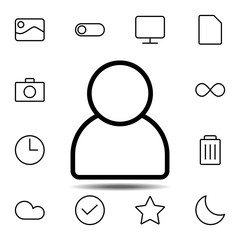 Poster - user icon. Simple thin line, outline vector element of minimalistic, web icons set for UI and UX, website or mobile application