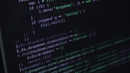 Wall Mural - source programming code or html moving over screen