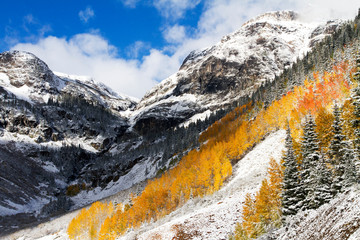 Wall Mural - San Juan Mountains in Fall Colors and Snow, Colorado