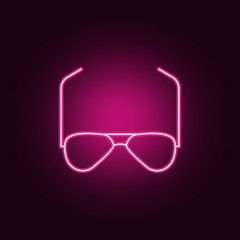 Poster - sun glasses icon. Elements of clothes in neon style icons. Simple icon for websites, web design, mobile app, info graphics