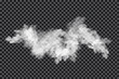 Smoke cloud on transparent background. Realistic fog or mist texture isolated on background. Transparent smoke effect