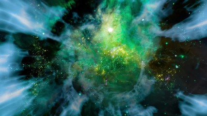 Wall Mural - Traveling through a wormhole in deep space (Loop).