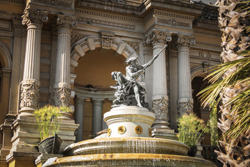 Poster - Neptune fountain at Terrace of Santa Lucia Hill - Santiago, Chile