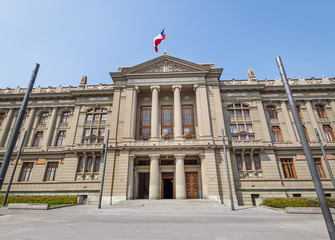 Sticker - Supreme Court of Chile - Courts of Justice Palace at Plaza Montt-Varas Square - Santiago, Chile