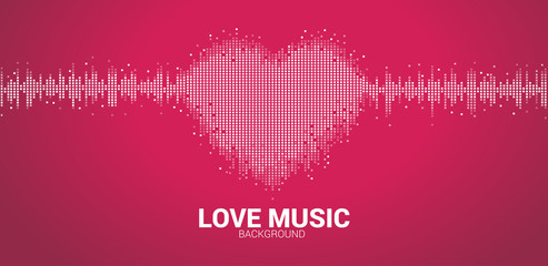 Aufkleber - Sound wave heart icon Music Equalizer background. love music visual signal pixel style