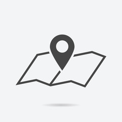 Aufkleber - Map icon flat style isolated on background. Map sign symbol for web site and app design.