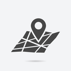 Aufkleber - Map icon flat style isolated on background. Map sign symbol for web site and app design.
