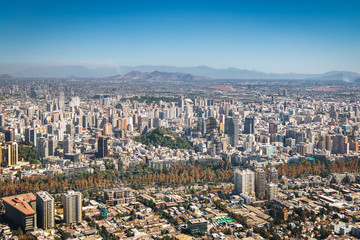 Sticker - Aerial view of downtown Santiago - Santiago, Chile